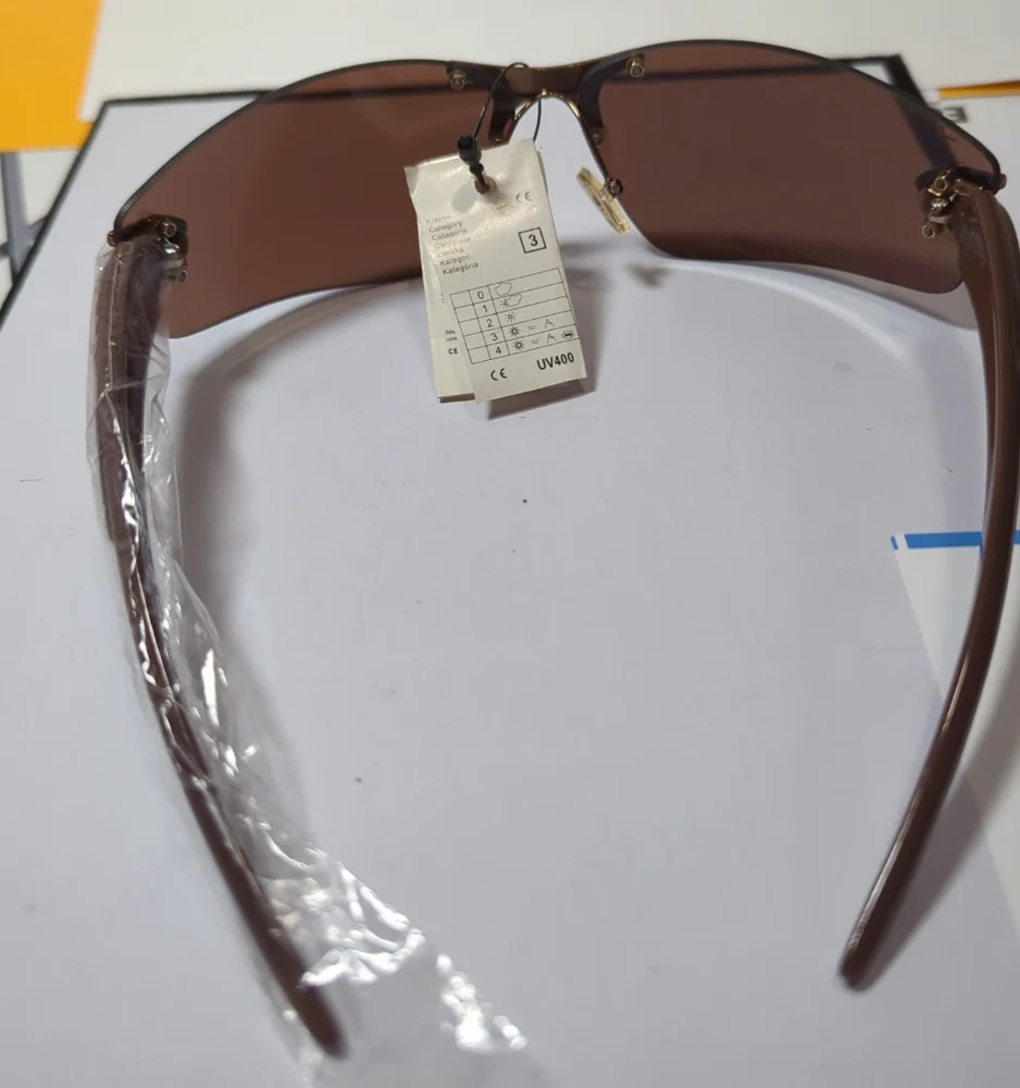 Xsportz™ Comfortable Wrap-around Rimless Sunglasses Brown NWT